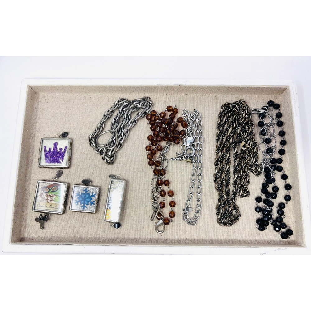 Jewel Kade Jk Club Amelia Earhart, Map Charm Pendant & Chains Necklaces Lot Of 9